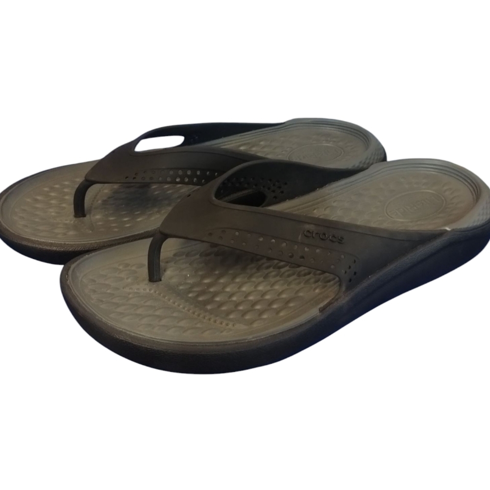Crocs Literide Mens Beachy Summer Resortwear Prep Comfort Flip Flops size‎ 12